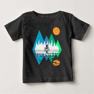 T-shirt Pour Bébé Montagnes géométriques et cycliste