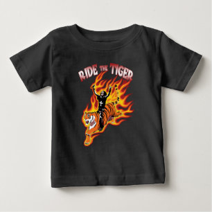 T-shirt Pour Bébé Montez Le Tigre Vintage Illustration Métal Lourd