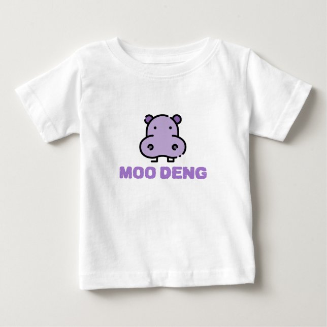 T-shirt Pour Bébé Moo Deng Baby Hippo (Devant)