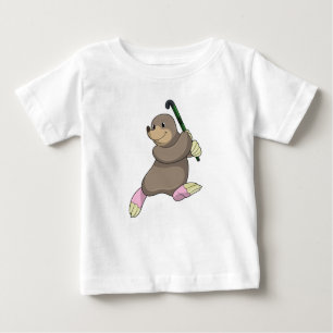 T-shirt Pour Bébé Moon au hockey avec chauve-souris de hockey
