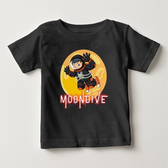 T-SHIRT POUR BÉBÉ MOONDIVE - ASTRONAUT ESPACE (Devant)