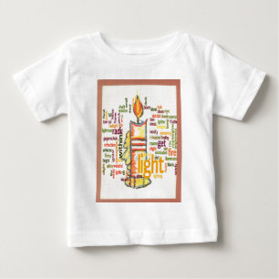 T-shirt Pour Bébé Mot de flamme de bougie Cloud Art Imprimer