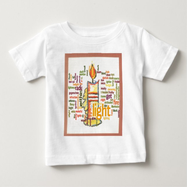 T-shirt Pour Bébé Mot de flamme de bougie Cloud Art Imprimer (Devant)