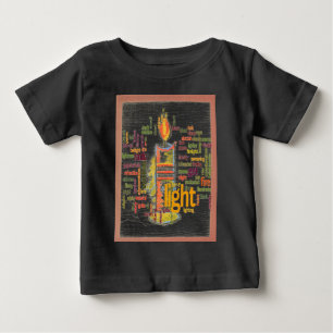 T-shirt Pour Bébé Mot de flamme de bougie Cloud Art Imprimer