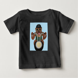 T-shirt Pour Bébé Motard Pit Bull sur moto