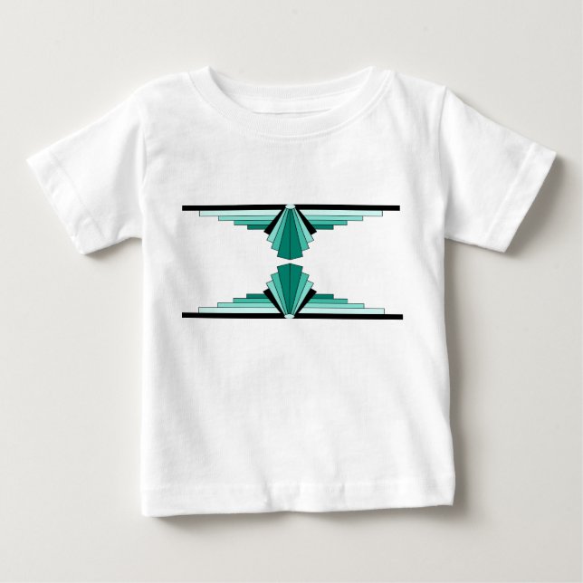 T-shirt Pour Bébé Motif Art déco en vert (Devant)