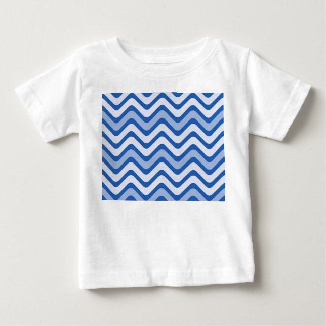 T-shirt Pour Bébé Motif bleu ondulé (Devant)