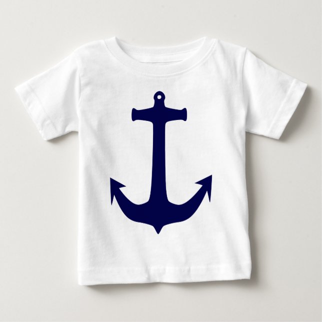 T-shirt Pour Bébé Motif d'ancre bleu marine (Devant)