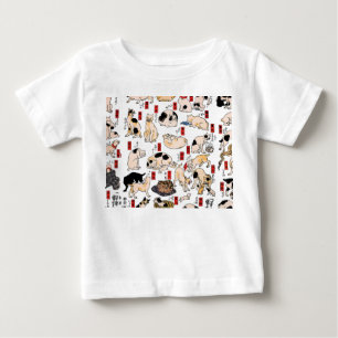 T-shirt Pour Bébé Motif de chat Ukiyo-e japonais vintage : Kuniyoshi