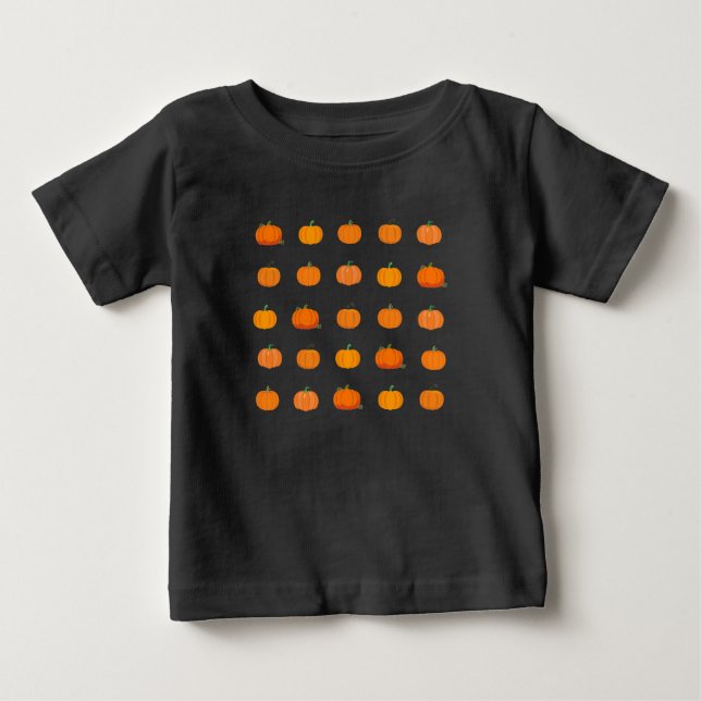 T-shirt Pour Bébé Motif de citrouilles orange (Devant)