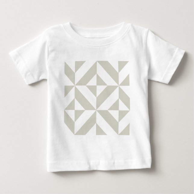 T-shirt Pour Bébé Motif de cube géométrique gris moyen (Devant)