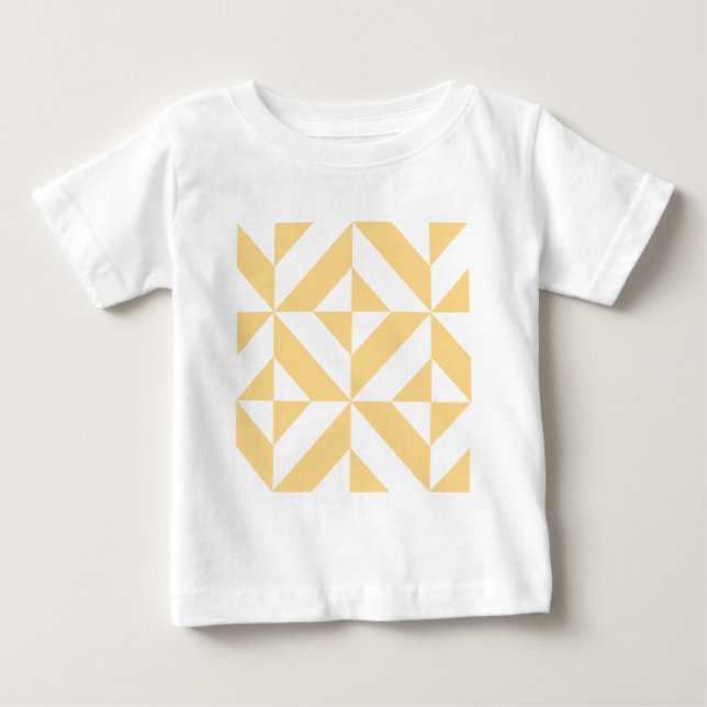 T-shirt Pour Bébé Motif de cube géométrique Pale Melon (Devant)