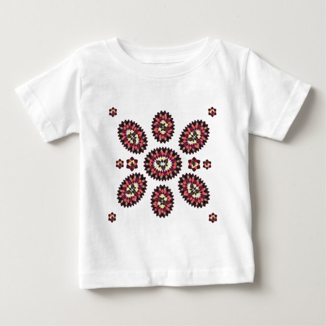 T-shirt Pour Bébé Motif de fleurs Mandala (Devant)