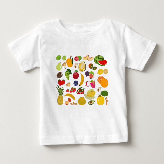 T-shirt Pour Bébé Motif de fruits d'été coloré (Devant)