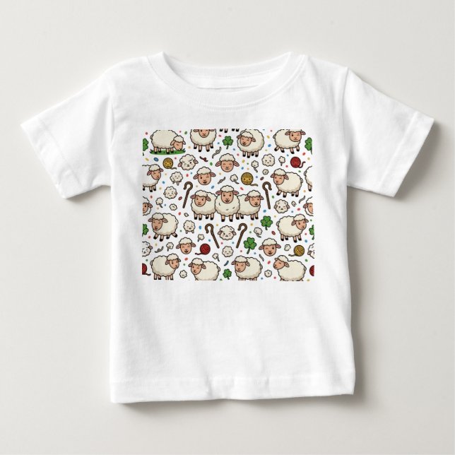 T-shirt Pour Bébé motif de mouton (Devant)