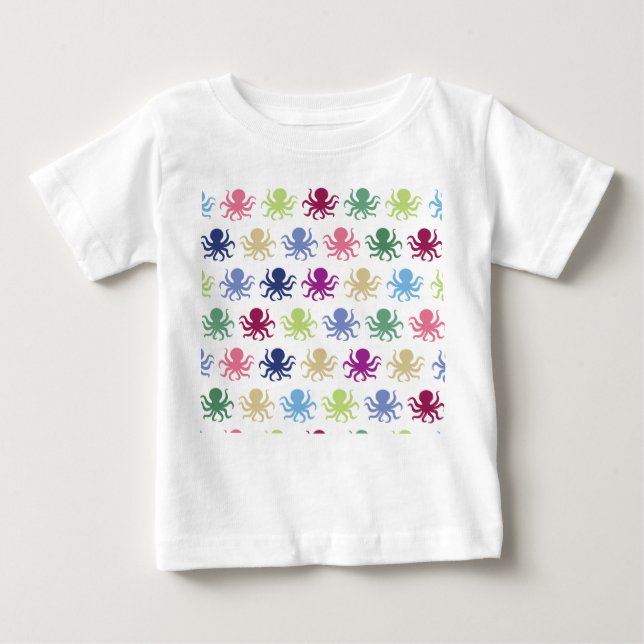 T-shirt Pour Bébé Motif de poulpe coloré (Devant)
