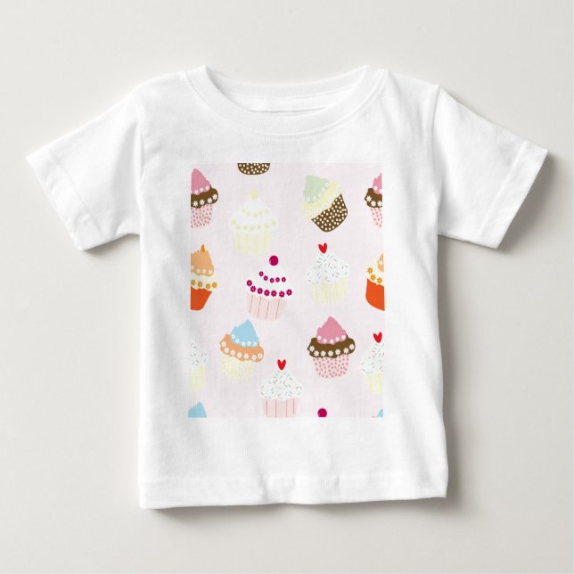 T-shirt Pour Bébé Motif du dessert pour gâteaux de Cupcake (Devant)