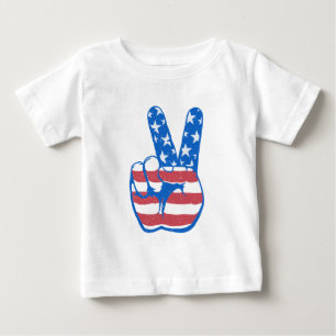 T-shirt Pour Bébé Motif du drapeau de l'Amérique de la paix