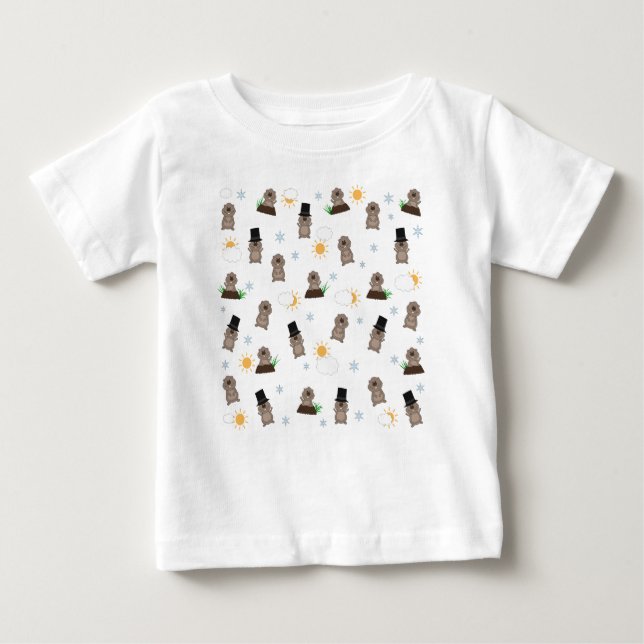 T-shirt Pour Bébé Motif du jour de la marmotte (Devant)