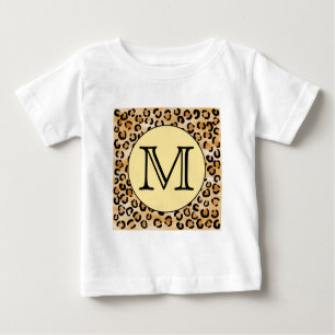 T-shirt Pour Bébé Motif Empreinte de léopard Monogramme personnalisé