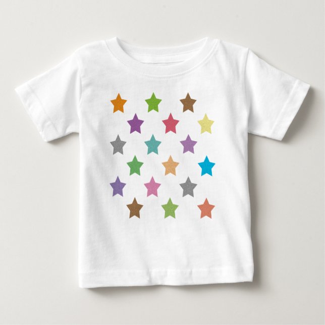 T-shirt Pour Bébé Motif étoiles coloré (Devant)