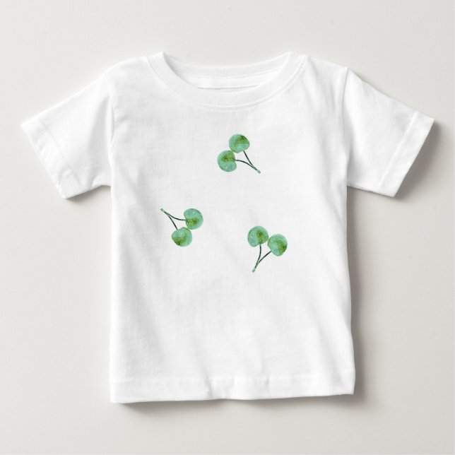T-shirt Pour Bébé Motif Green Cherry (Devant)