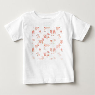 T-shirt Pour Bébé Motif imprimé vache rose   Impression d'animaux pa