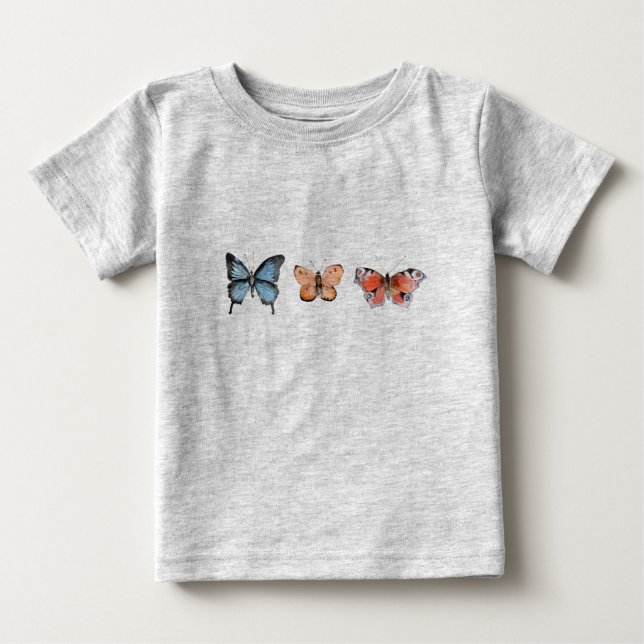 T-shirt Pour Bébé Motif papillon (Devant)