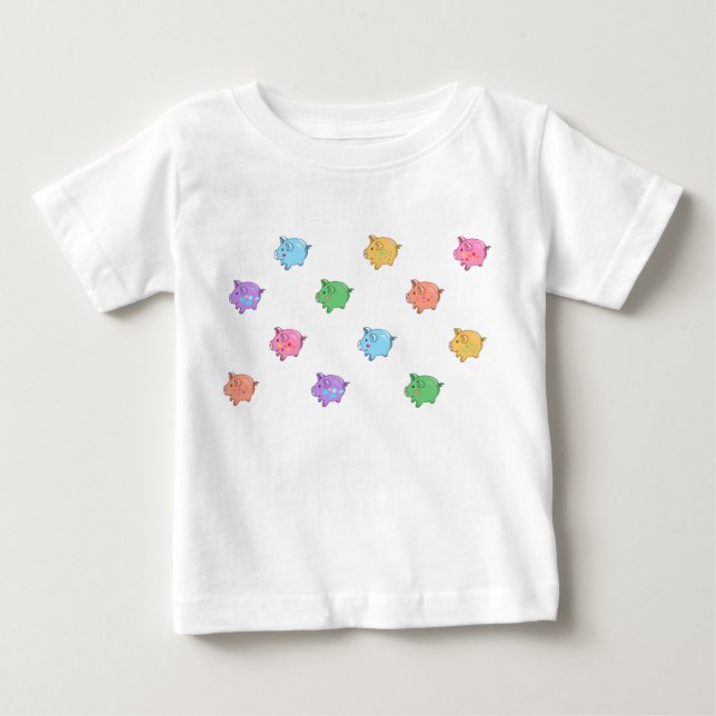 T-shirt Pour Bébé Motif Pastel Pig (Devant)