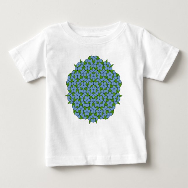 T-shirt Pour Bébé Motif Rhombus Penrose vert et bleu (Devant)