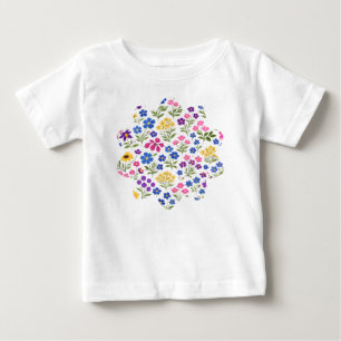 T-shirt Pour Bébé Motif sans couture de fleurs sauvages minimaliste