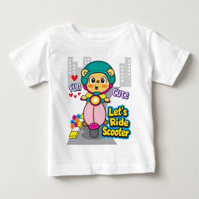 T-shirt Pour Bébé Moto Bear (Devant)