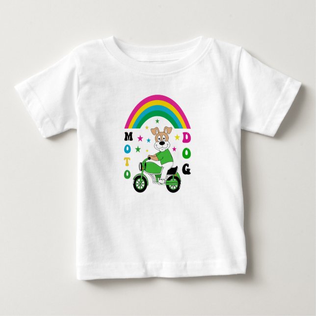 T-shirt Pour Bébé Moto Dog (Devant)