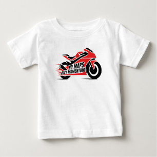 T-shirt Pour Bébé Moto Sport Rouge Noir 