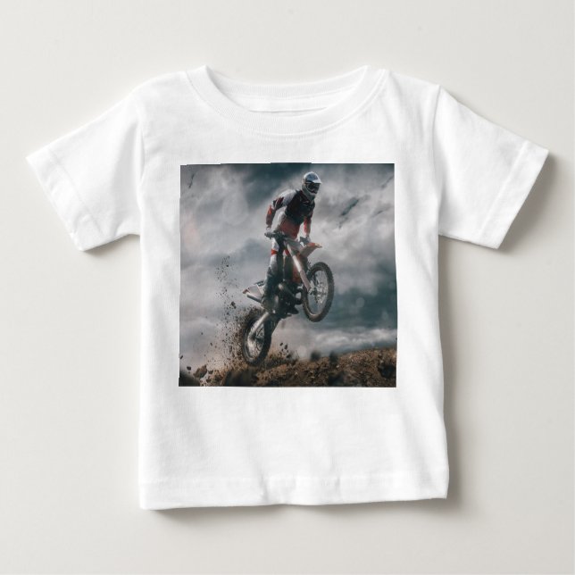 T-shirt Pour Bébé Motocross Rider (Devant)