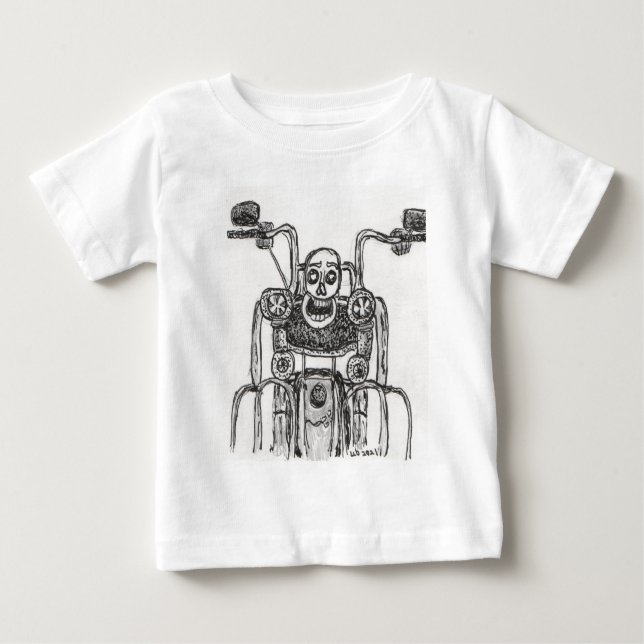 T-shirt Pour Bébé Motocyclette crâne (Devant)