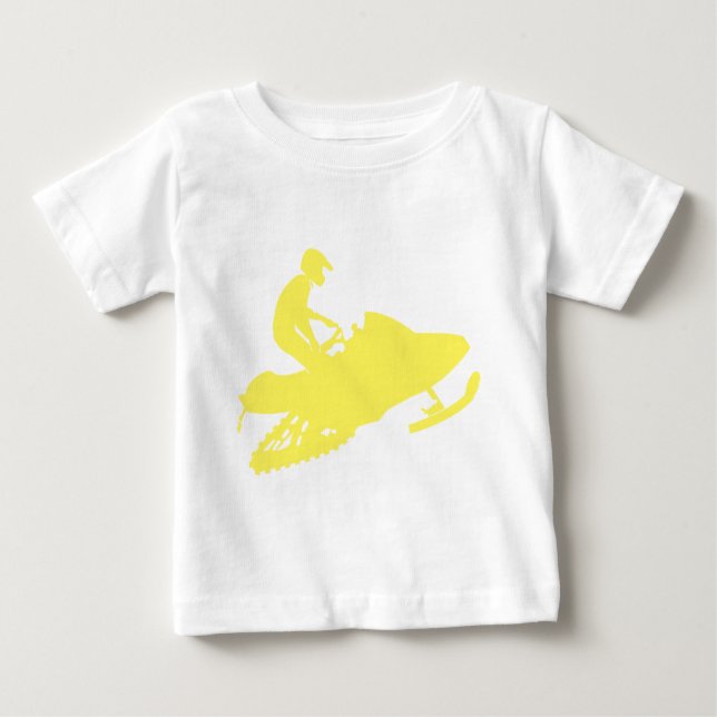 T-shirt Pour Bébé Motoneige jaune (Devant)