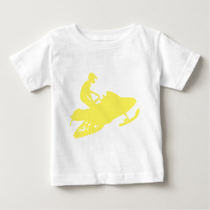 T-shirt Pour Bébé Motoneigiste en jaune
