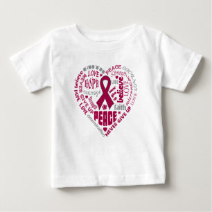 T-shirt Pour Bébé Mots de coeur de conscience d'anévrisme cérébral