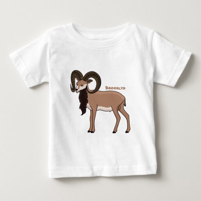 T-shirt Pour Bébé Mouflon goat illustration  (Devant)