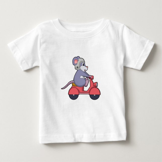 T-shirt Pour Bébé Mouse as Biker with Scooter.PNG (Devant)