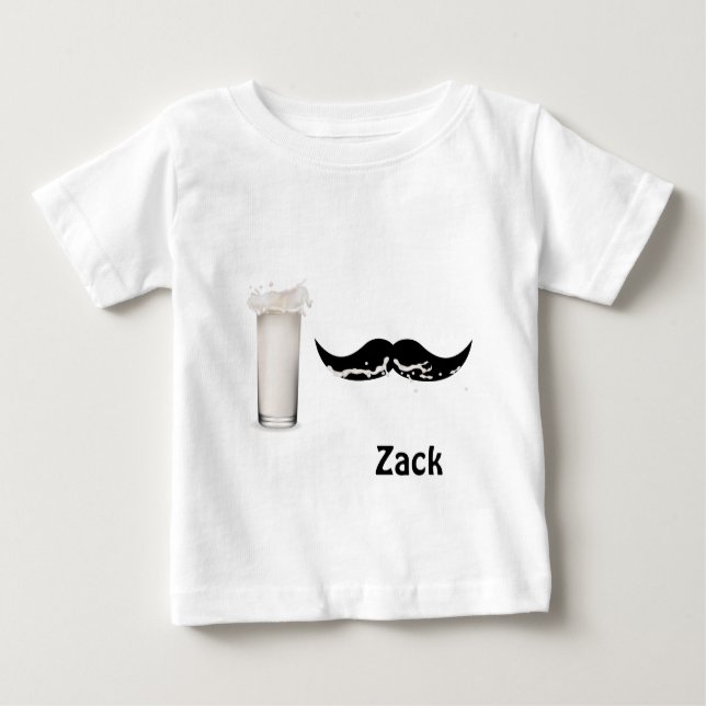 T-shirt Pour Bébé Moustache de lait personnalisée (Devant)