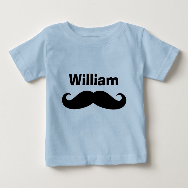 T-shirt Pour Bébé Moustache du guidon noir créateurs et chemises pou (Devant)