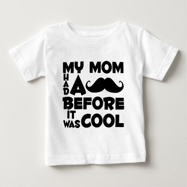 T-shirt Pour Bébé Moustache Maman (Devant)