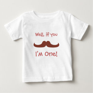 T-shirt Pour Bébé Moustache mignonne, j'ai une ans, le premier