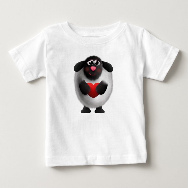 T-shirt Pour Bébé Mouton avec coeur (Devant)