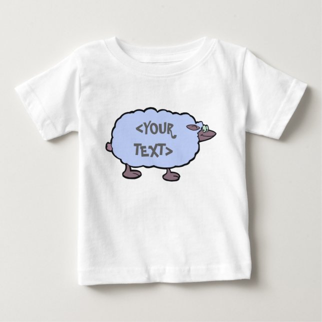 T-shirt Pour Bébé Mouton bleu,<YOUR TEXT> (Devant)