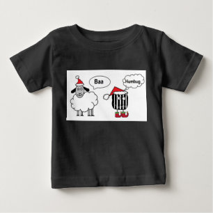 T-shirt Pour Bébé Mouton de Noël drôle de dessin animé Baa Humbug