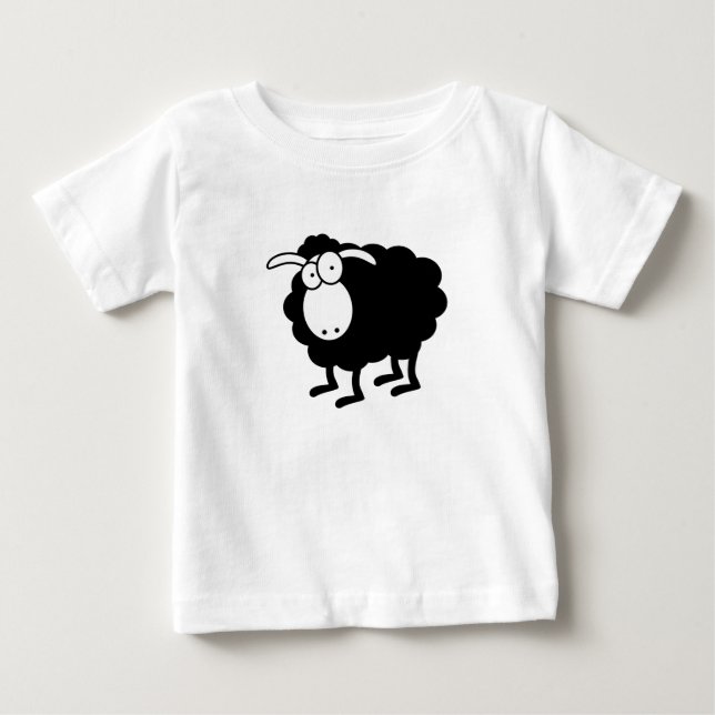 T-shirt Pour Bébé Mouton noir (Devant)