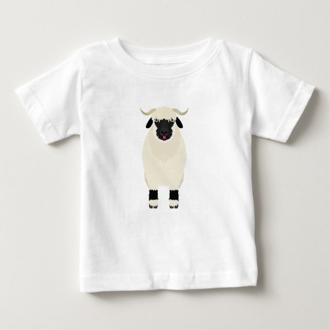 T-shirt Pour Bébé Mouton Noir du Valais (Devant)